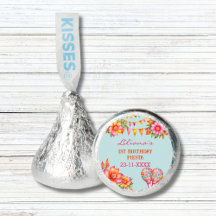 Pink Floral Blue Fiesta 1st Birthday Favors