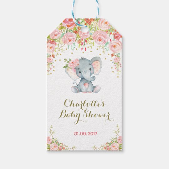 pink floral boho elephant