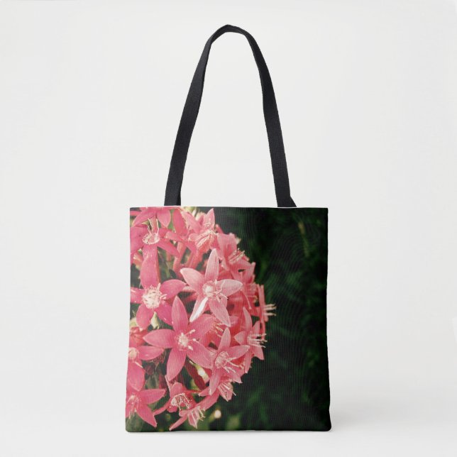 Pink floral bokeh tote bag (Front)