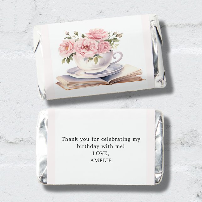 Pink Floral Book Theme Birthday  Hershey's Miniatures (Creator Uploaded)