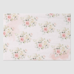 Pink Floral Botanical 75th Birthday Party Tissue Paper
