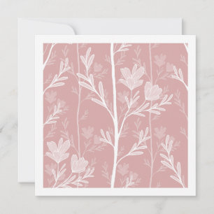 Pink Floral Botanical A Quiet Journey Art Note Card