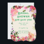 Pink floral Botanical bridal shower invitation<br><div class="desc">FLORAL BRIDAL SHOWER INVITATION IN BLUSH PINK</div>