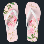 Pink Floral Botanical Mother of Bride Wedding Flip Flops<br><div class="desc">These personalized Pink Floral Botanical Mother of Bride Wedding flip flops feature an elegant aesthetic design of pink peony flowers watercolor painting. The beautiful flip flops are a memorable gift for wedding party members: bride, bridesmaids, mother of the bride, maid of honor... They will add a stylish dose of glam to your wedding...</div>