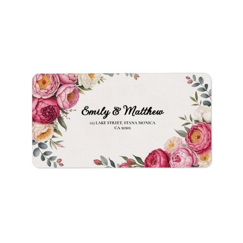 Pink Floral Bouquet Address Labels