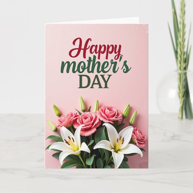 Pink Floral Bouquet Card (Front)