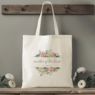 Pink Floral Bouquet Mother of the Bride Gift Tote Bag