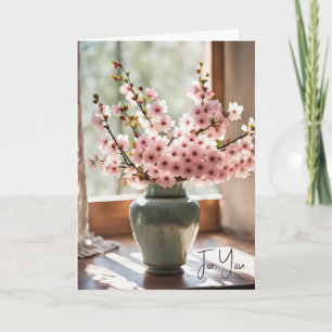 Pink Floral Bouquet Thank You Card
