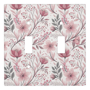 Pink Floral Bouquet with Berry Accents Light Switch Cover
