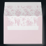 Pink Floral Bow Vintage Toile Bear Baby Shower Envelope<br><div class="desc">Pink Whimsical Floral Baby Shower</div>