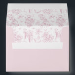 Pink Floral Bow Vintage Toile Bear Baby Shower Envelope<br><div class="desc">Pink Whimsical Floral Baby Shower</div>