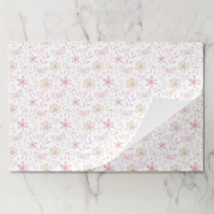 Pink Floral Bows Paper Placemats