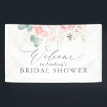 Pink Floral Bridal / Baby Shower Welcome Banner<br><div class="desc">Soft pink floral baby shower or bridal shower welcome banner</div>
