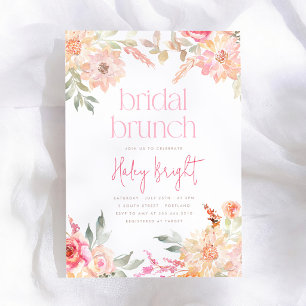  Pink Floral Bridal Brunch Bridal Shower Invitation