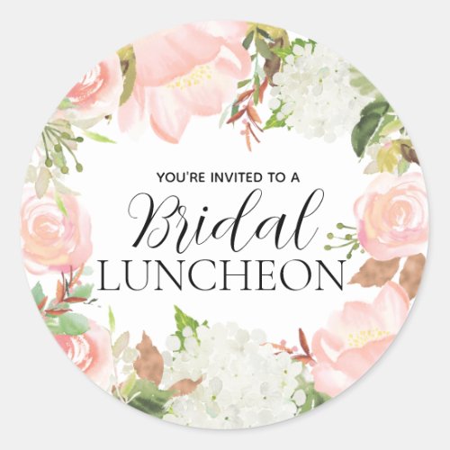 Pink Floral Bridal Luncheon Envelope Seal