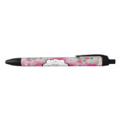 Pink Floral, Bridal Shower Black Ink Pen (Top)