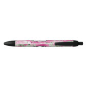 Pink Floral, Bridal Shower Black Ink Pen (Back)