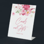 Pink Floral Bridal Shower Cards and Gifts Pedestal Sign<br><div class="desc">Pink Floral Bridal Shower Cards and Gifts Sign designed with beautiful pink and berry flowers. Matching items in our store Cava Party Design.</div>