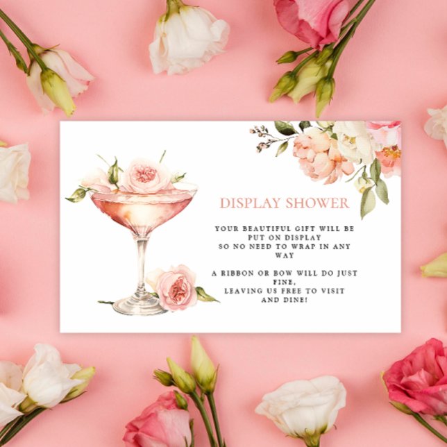 Pink Floral Bridal Shower Display Shower Enclosure Card (Creator Uploaded)