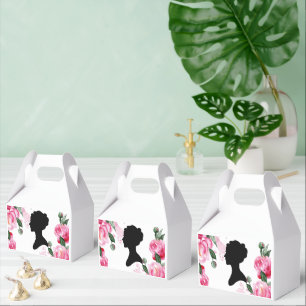 Pink floral bridal shower  favor boxes