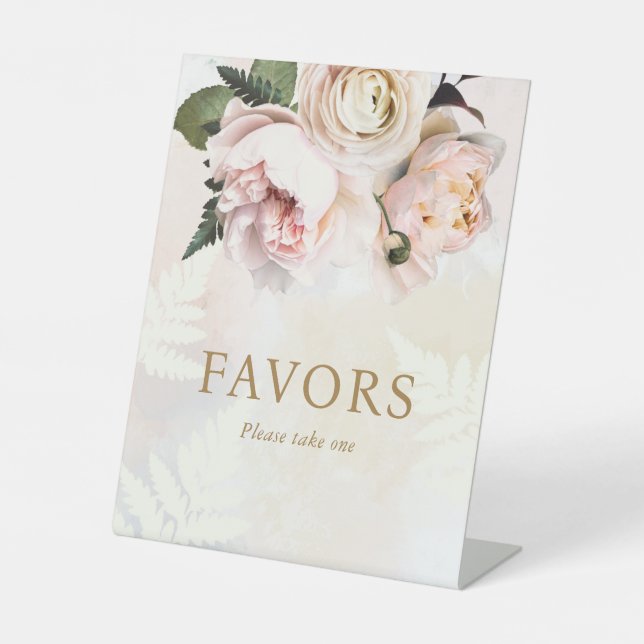 Pink Floral Bridal Shower Favor Sign (Front)