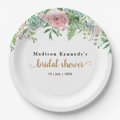 Pink Floral Bridal Shower Fun Fab Paper Plates