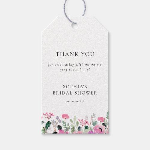 Pink Floral Bridal Shower  Gift Tags