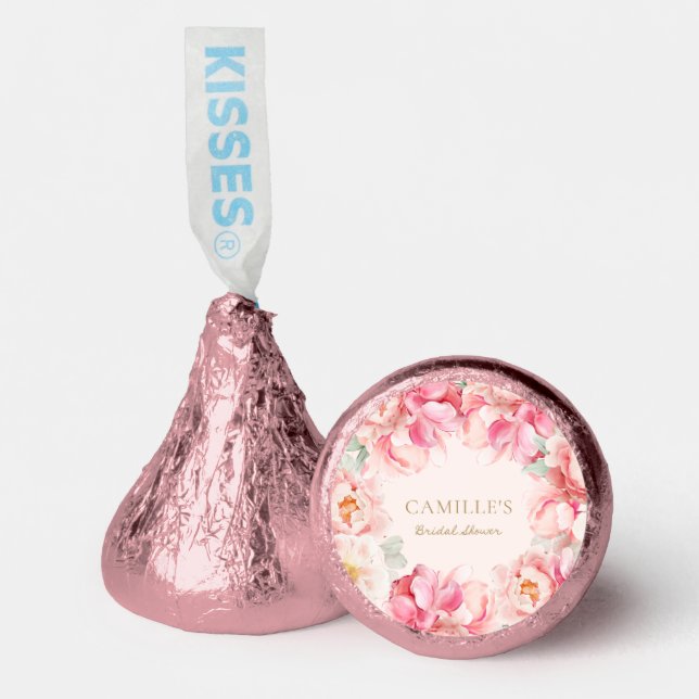Pink Floral Bridal Shower Hershey®'s Kisses® (Front)