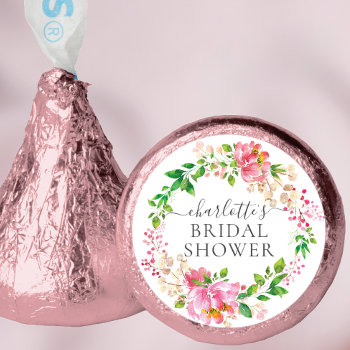 Pink Floral Bridal Shower Hershey®'s Kisses® by invitationstop at Zazzle