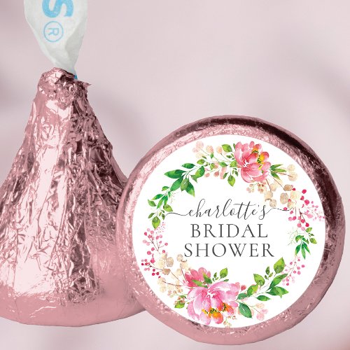 Pink Floral Bridal Shower Hersheys Kisses