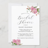 Pink Floral Bridal Shower Invitation | Zazzle