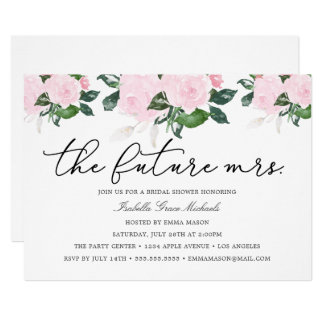 Pink Floral Bridal Shower Invitation