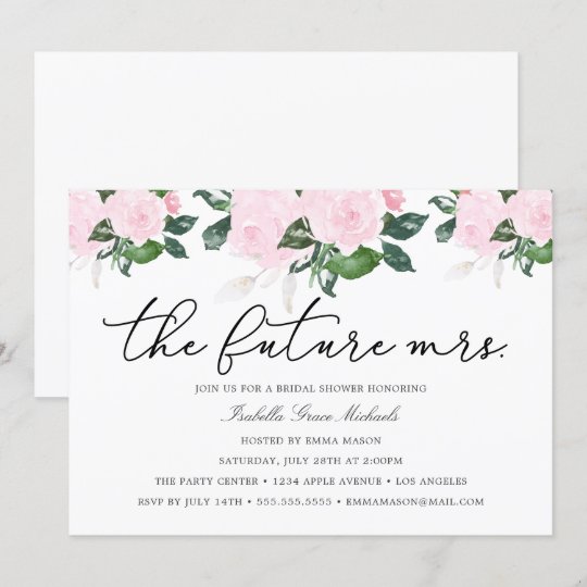 Pink Floral Bridal Shower Invitation