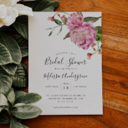 Pink Floral Bridal Shower Invitation