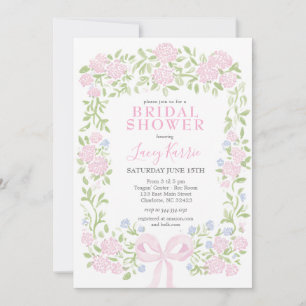 Pink  Floral Bridal Shower Invitation