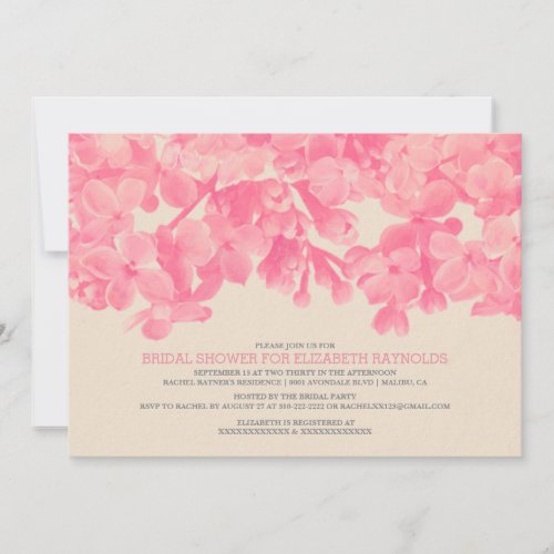 Pink Floral Bridal Shower Invitations