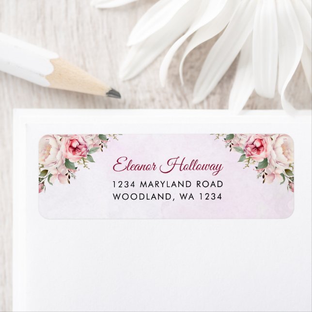 Pink Floral Bridal Shower  Label (Insitu)