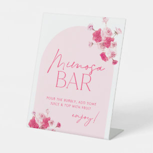 Pink Floral Bridal Shower Mimosa Bar Sign