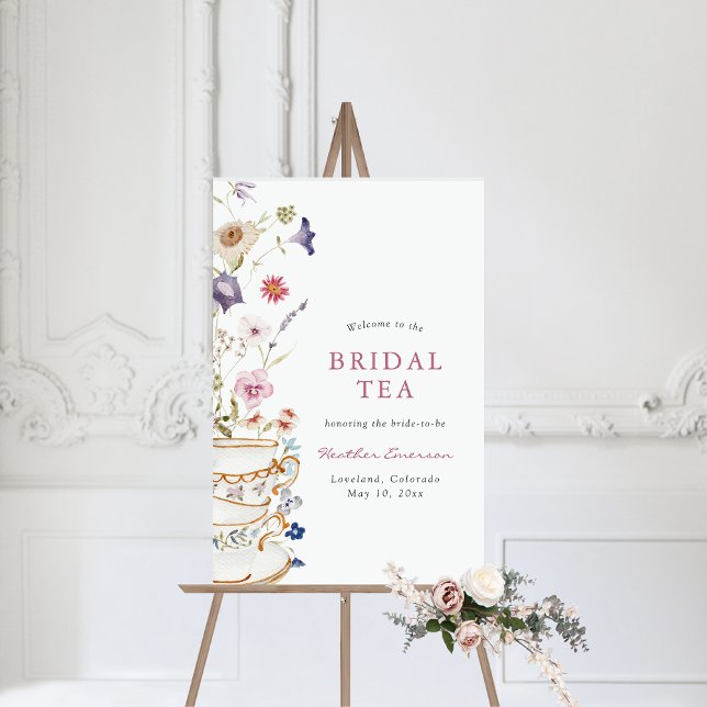 Pink Floral Bridal Shower Sign (Pink Floral Bridal Shower Sign
by Painted Paperie)