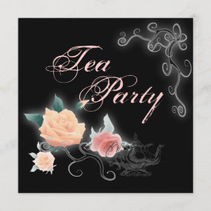 Pink Floral Bridal Shower Tea Party Invitation