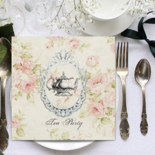 Pink Floral Bridal Shower Tea Party Invitation