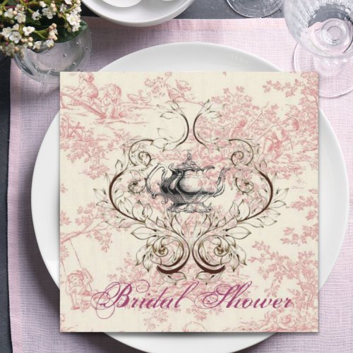 Pink Floral Bridal Shower Tea Party Invitation