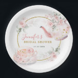 Pink Floral Bridal Shower Tea Party Paper Plates<br><div class="desc">Pink Floral Bridal Shower Tea Party Paper Plate</div>