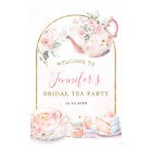 Pink Floral Bridal Shower Tea Party Welcome Sign