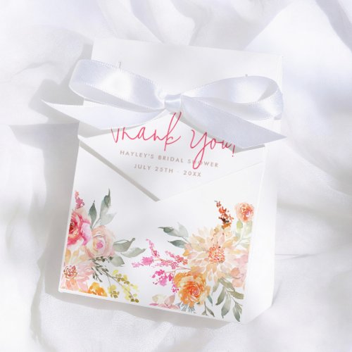 Pink Floral Bridal Shower Thank You Favor Boxes