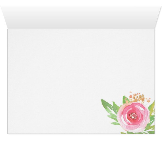 Pink Floral Bridal Shower Wedding Thank You Notes
