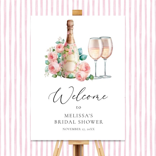Pink Floral Bridal Shower Welcome Sign (Creator Uploaded)