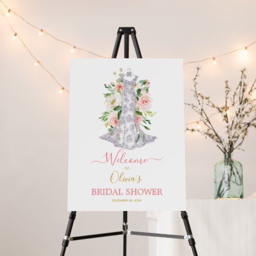 Pink Floral Bridal Shower Welcome Sign