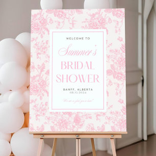 Pink Floral Bridal Shower Welcome Sign: Customizab Foam Board