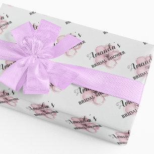 Pink Floral Bridal shower  Wrapping Paper